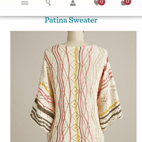 Sundance Patina Striped Sweater Elbow Sleeve Women Medium - Picture 7 of 7